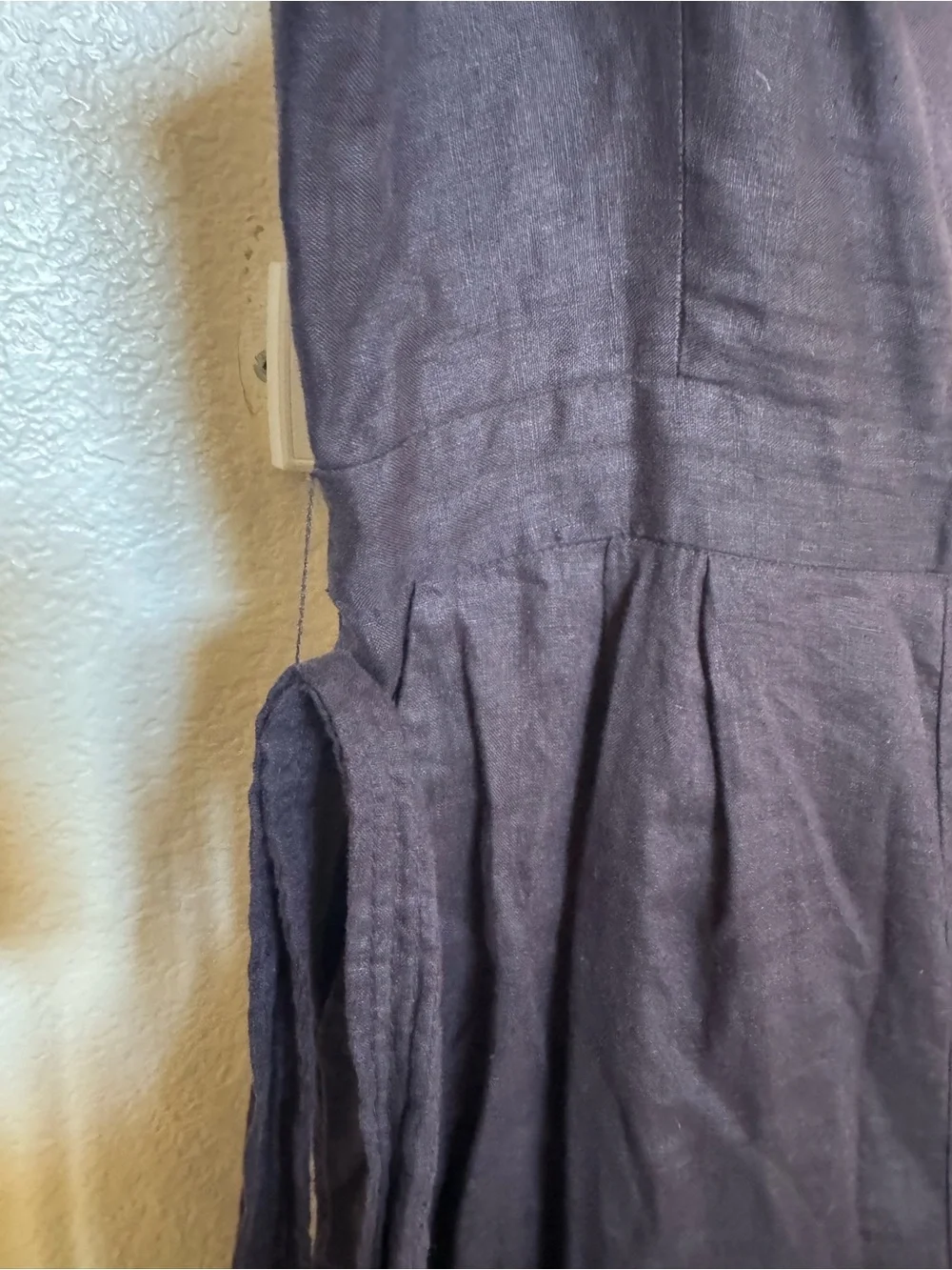 J. Crew Black Smocked Wide-Leg Jumpsuit with Tie Waist
